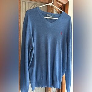 Polo Ralph Lauren Pima Cotton Sweater Adult Mens XL Blue Long Sleeve